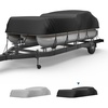 image:imageKEMIMOTO Pontoon Boat Cover 1720ft Heavy Duty UV Resistant Waterproof Oxford Fabric Trailerable Pontoon Cover with 13 Adjustable Tie Down StrapsBlackBlack