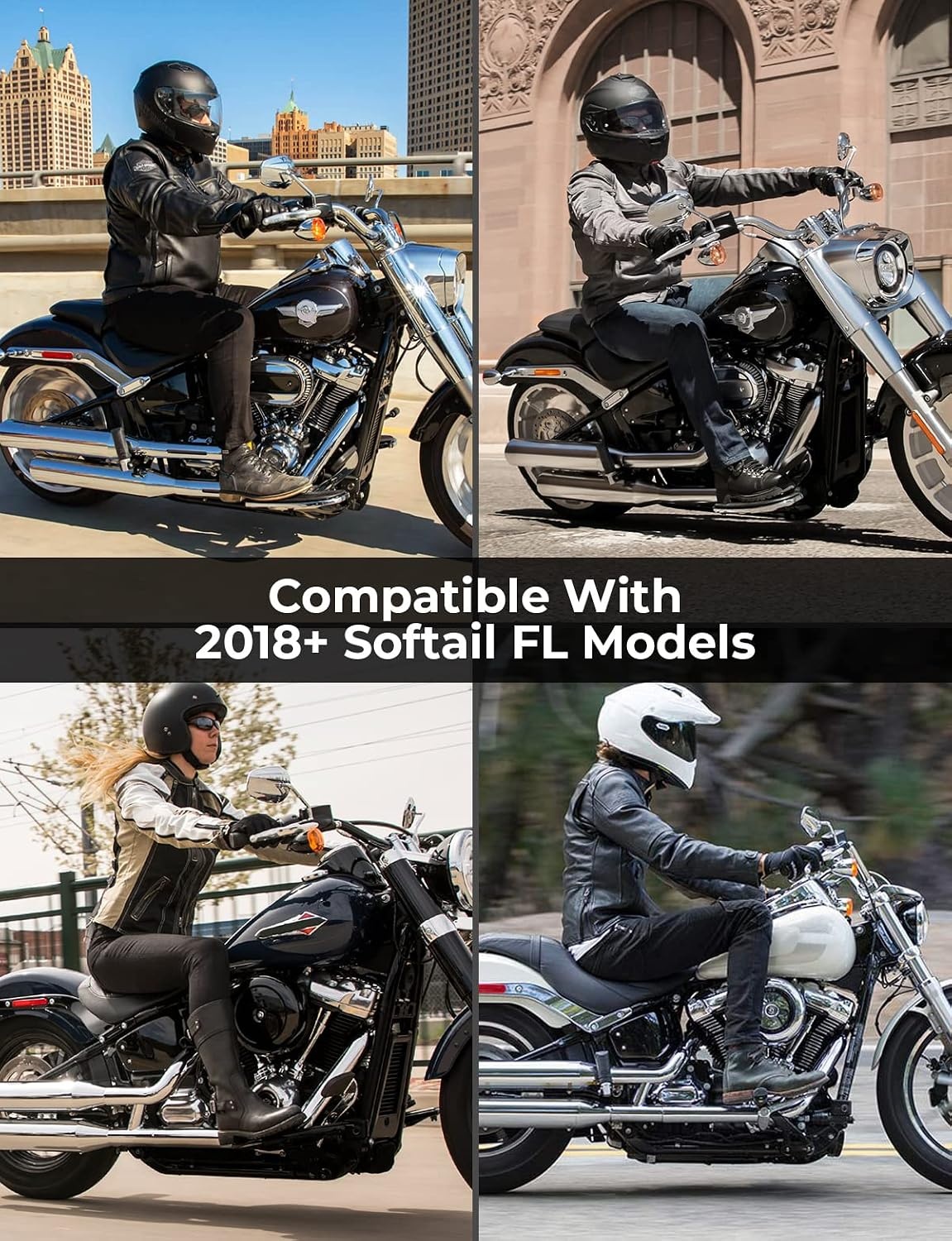 image:imageKEMIMOTO Driver Floorboard Extensions Floorboard Extenders kit 1 Compatible with 2018 Softail FL Models Heritage Classic Fat Boy Deluxe Sport Glide Softail Slim Include Bolts and Spacers Black