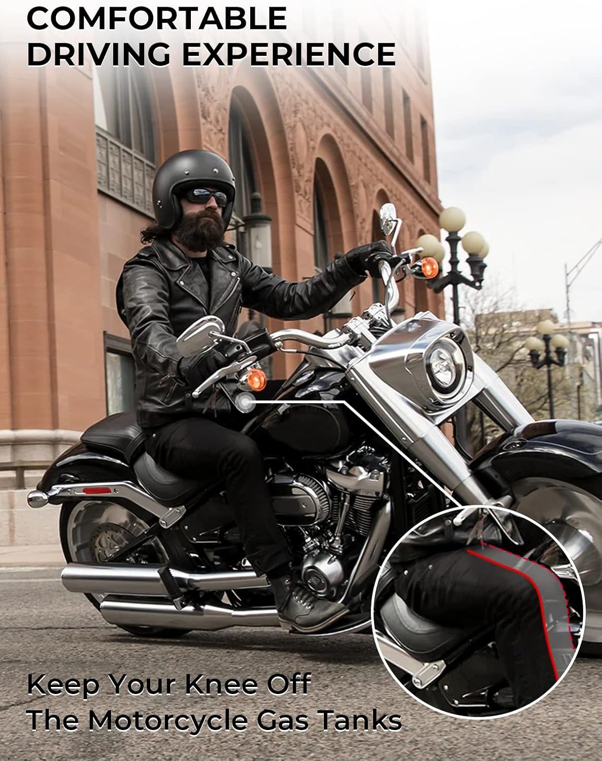 image:imageKEMIMOTO Driver Floorboard Extensions Floorboard Extenders kit 1 Compatible with 2018 Softail FL Models Heritage Classic Fat Boy Deluxe Sport Glide Softail Slim Include Bolts and Spacers Black