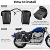 image:imageISSYAUTO Motorcycle Saddle Bags 2 Pack PU Leather Universal Saddlebags 16 Liter Capacity for Shadow Boulevard Sportster Softail Dyna