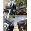 image:imageISSYZONE Motorcycle Fork Bag PU Leather Front Fork Tool Bag Universal for Handlebar Sissy Bar Roll Storage Pouch with 2 Straps Compatible with Scooter Softail Sportster Dyna