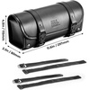 image:imageISSYZONE Motorcycle Fork Bag PU Leather Front Fork Tool Bag Universal for Handlebar Sissy Bar Roll Storage Pouch with 2 Straps Compatible with Scooter Softail Sportster Dyna