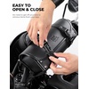 image:imageISSYZONE Motorcycle Fork Bag PU Leather Front Fork Tool Bag Universal for Handlebar Sissy Bar Roll Storage Pouch with 2 Straps Compatible with Scooter Softail Sportster Dyna