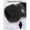 image:imageKEMIMOTO Motorcycle Winter Gloves Men Gauntlet Touch Screen Gloves Riding Windproof Water Resistant Carbon Fiber Women Warm Enduro Mitts ATV UTV Scooter Snowmobile Black XL