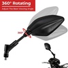 image:imageKEMIMOTO Universal Motorcycle Mirrors Rear View Side Convex Black 8MM 10MM Standard Reverse Bolts Compatible with GROM Navi Z400 Z1000 Z125 KLR650 MT07 MT09
