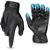 image:imageKEMIMOTO Men Geniune Leather Gloves Sheepskin Black Driving Cycling Touchscreen Motorcycle Gloves Unisex Short Wrist Medium