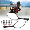 image:imageKEMIMOTO Universal Motorcycle Mirrors Rear View Side Convex Black 8MM 10MM Standard Reverse Bolts Compatible with GROM Navi Z400 Z1000 Z125 KLR650 MT07 MT09