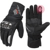 image:imageKEMIMOTO Winter Motorcycle Gloves for Men Women Cold Weather Waterproof Warm ATV Riding Carbon Fiber Hard Knuckle Touch Screen Windproof Gauntlet Gloves AntiSlip Black L