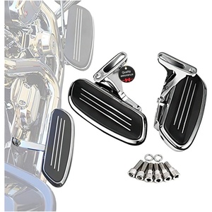 image:imageISSYAUTO Motorcycle Floorboards Passenger Floorboards Foot Pegs Mount Bracket Kits for Touring Models Road King Street Glide 19932024 Footboards Chrome