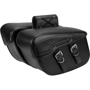 image:imageKEMIMOTO Synthetic Leather Motorcycle Saddlebag Large Capacity 34L Saddlebags Motorcycle Comaptible with Dyna SoftailTouring Models Black