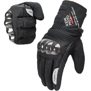 image:imageKEMIMOTO Winter Motorcycle Gloves Gauntlet Carbon Fiber Touch Screen Windproof Waterproof Warm Mitts Dirt Bike ATV UTV Scooter Snowmobile Cycling Black XXL