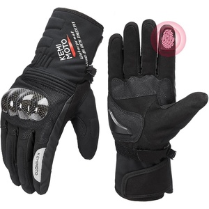 image:imageKEMIMOTO Winter Motorcycle Gloves for Men Women Cold Weather Waterproof Warm ATV Riding Carbon Fiber Hard Knuckle Touch Screen Windproof Gauntlet Gloves AntiSlip Black XL