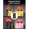 image:imageKEMIMOTO Universal 2in1 2pc 2ft Whipless Fat Whip Lights  Alien Lights with Integrated Rocker Switch Remote amp APP Control 360 Spiral MultiColor Alien ScratchResistant