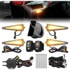 image:imageKEMIMOTO UTV Triangle Turn Signal Kit with Lever Switch and 110 dB Horn  PreWired Plug and Play Universal Street Legal Kit Compatible with Polaris CanAm Kawasaki CFMOTOWith Rocker Switch
