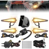 image:imageKEMIMOTO UTV Triangle Turn Signal Kit with Lever Switch and 110 dB Horn  PreWired Plug and Play Universal Street Legal Kit Compatible with Polaris CanAm Kawasaki CFMOTOWith Column Switch