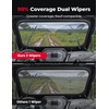image:imageKEMIMOTO 2024 XP 1000 Glass Windshield with 2 Manual Wipers Upgraded Adhesive Process Glass Compatible with Polaris RZR XP 1000RZR XP S 10004 20242026 Vent Front Full Windshield Fit with RoofAdhesive Process Glass