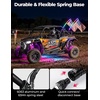 image:imageKemimoto 2PCS 3FT Universal LED Whip Light and 4 PCS Rock Lights Combo  366 Modes with Integrated Rocker Switch TurnHazardLight amp SOS Mode Spring Base amp App Control IP67 Waterproof