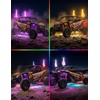 image:imageKemimoto 2PCS 3FT Universal LED Whip Light and 4 PCS Rock Lights Combo  366 Modes with Integrated Rocker Switch TurnHazardLight amp SOS Mode Spring Base amp App Control IP67 Waterproof