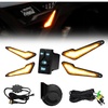 image:imageKEMIMOTO Triangle UTV Turn Signal Kit with Horn and Integrated Switch PreWired Plug and Play UTV ATV Blinker Universal Street Legal Turn Signals Compatible with Polaris CanAm Teryx CFMOTO