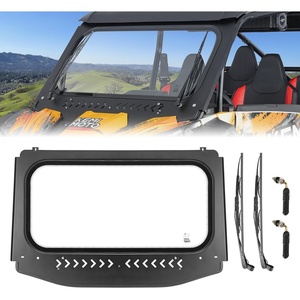 image:imageKEMIMOTO 2024 XP 1000 Glass Windshield with 2 Manual Wipers Upgraded Adhesive Process Glass Compatible with Polaris RZR XP 1000RZR XP S 10004 20242026 Vent Front Full Windshield Fit with RoofAdhesive Process Glass