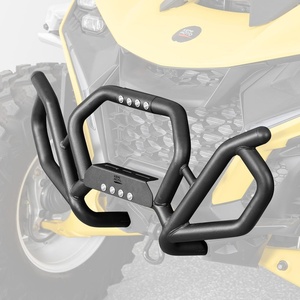 image:imageKEMIMOTO Front Bumper Compatible with Can Am Maverick R 2024 2025 Black Combined Front Brush Guard Protector Coverage Full End Protection Accessories Replace 715010071