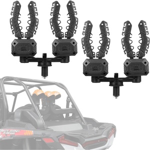 image:imageKEMIMOTO Single Bow Rack AutoGrip Hunting Tool Holder Gear Mount with Rubber Straps Compatible with Sportsman and RZR with 1 Tie Down Anchor Hole 2PackDouble Rack