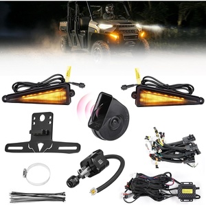 image:imageKEMIMOTO UTV Turn Signal Kit wDash Indicator amp TurnSync Taillight Plug and Play Blinker kit with Triangle Light Column Switch Hazard Horn Plate Holder Compatible with Polaris Ranger Rzr General