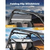 image:imageKEMIMOTO Folding Ventilated Rear Clear Windshield Compatible with 2022 Polaris RZR 200 Fit Roof 14 Thick Polycarbonate Stronger Than Glass AllWeather Use Back Window Accessories