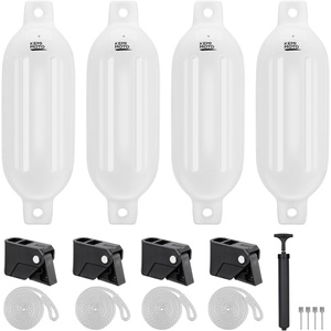 image:imageKEMIMOTO Boat Fenders Bumpers for 1535ft Boats 4 Pack Inflatable Boat Fenders with 4 Quick Release Adjustable Clips Bumpers for Docking Fit for Pontoon Bass and Jon BoatsWhite