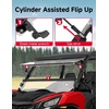 image:imageKEMIMOTO 3in1 Flip Windshield Compatible with 20112020 CanAm Commander  OpenVentedClosed Doublesided Tempered PC 30min Installation Clear View Outdoor PreInstalled Sealing Strip