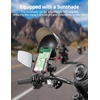 image:imageKEMIMOTO Motorcycle Phone Mount with Sun Hat 360 Adjustable Quick Release AntiVibration AntiTheft Phone Holder Fits 4772 Smartphones for Bike ATV Scooter Golf Cart