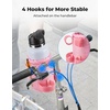 image:imageKEMIMOTO Bike Cup Holder Pink Bicycle Water Bottle Holder for Bike Handlebar Bike Drink Holder with Mesh Pockets Phone Bag Compatible with Road Bike MTB EBike Scooter Scooter Wheelchair Large