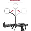 image:imageKEMIMOTO Bike Mirrors Scooter Mirror Handlebar Mirror 360 Adjustable Handlebar Mount Long Extension Acrylic Convex Mirror Universal for Ebike Road Bike Mountain Electric Bicycle 2 Pcs