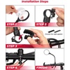 image:imageKEMIMOTO Bike Mirrors Scooter Mirror Handlebar Mirror 360 Adjustable Handlebar Mount Long Extension Acrylic Convex Mirror Universal for Ebike Road Bike Mountain Electric Bicycle 2 Pcs