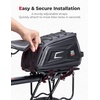 image:imageKEMIMOTO Bike Rear Rack Bag 9L EVA Hard Shell Waterresistant Bicycle Trunk Saddle Bag with Shoulder Strap for Commuting and Cycling Reflective Design Nonslip Bottom Black