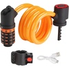 image:imageKEMIMOTO AntiTheft Bike Lock Combination Lock Orange Portable Resettable 5Digit Password 3 Lighting Modes Durable Flexible Steel Easy Installation Maximum Compatibility