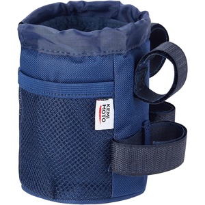 image:imageKEMIMOTO Bicycle Cup Holder  Handlebar Drink Holder with Mesh Pockets Phone Bag  Compatible with Road Bike MTB EBike Scooter Wheelchair Blue