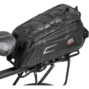 image:imageKEMIMOTO Bike Rear Rack Bag 9L EVA Hard Shell Waterresistant Bicycle Trunk Saddle Bag with Shoulder Strap for Commuting and Cycling Reflective Design Nonslip Bottom Black