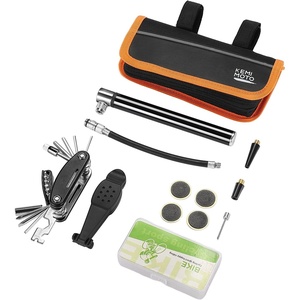 image:imageKEMIMOTO Bike Tools Kits Bike Repair Bag amp Bike Tire Pump MultiFunction Bike Repair Tool Kit with Storage Bag for RoadMountain Bike Bicycle Safety Emergency Patches Fixes Inflator Maintenance