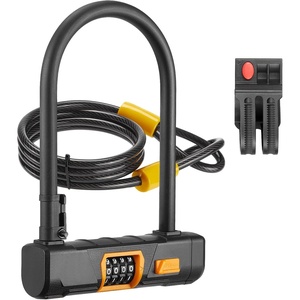 image:imageKEMIMOTO Bike ULock Bicycle U Combination Lock with Cable Heavy Duty AntiTheft Mounting Bracket 146mm Shackle 10mm x18m Cable amp Padlock Holder for Bicycles EBikes Scooters