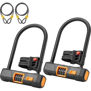 image:imageKEMIMOTO Bike ULock with Cable2 Bicycle U Combination Lock Heavy Duty AntiTheft Mounting Bracket 146mm Shackle 10mm x18m Cable amp Padlock Holder for Bicycles EBikes Scooters